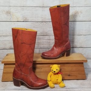 Frye Bud Tall Leather Heeled Riding Boots